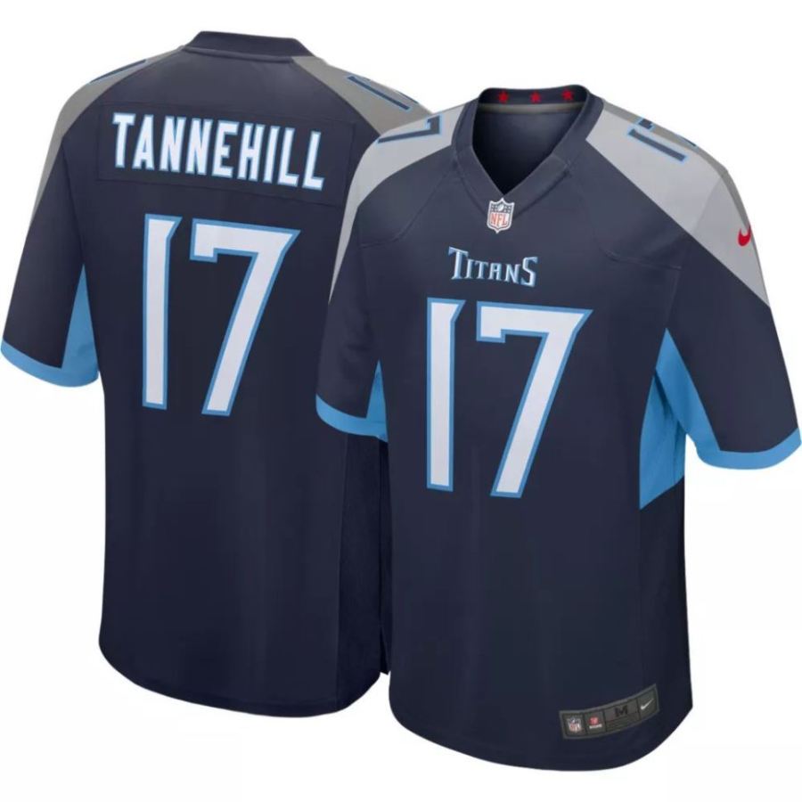 Nike Men's Tennessee Titans Ryan Tannehill #17 Navy Game Jersey