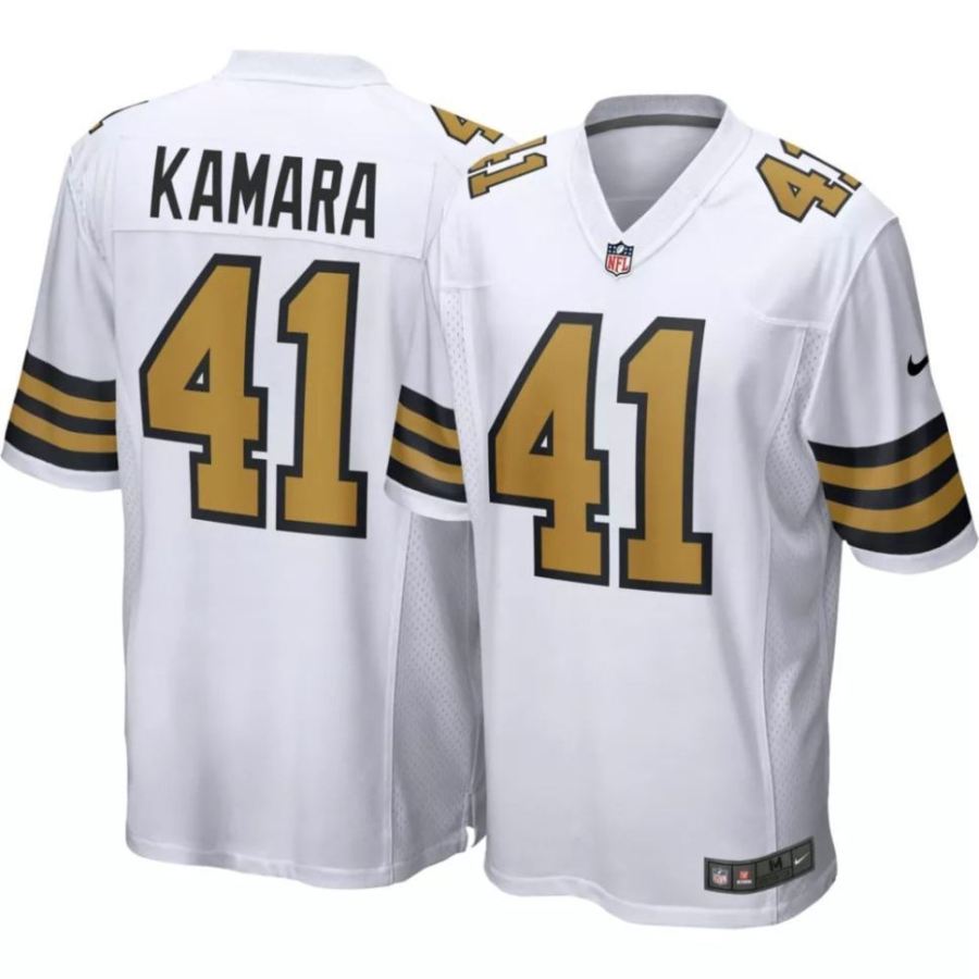 Nike Men's New Orleans Saints Alvin Kamara #41 White Game Jersey