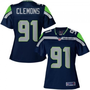 Pro Line Women's Seattle Seahawks Chris Clemons Team Color Jerse