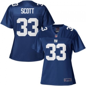 Pro Line Women's New York Giants Da'Rel Scott Team Color Jersey