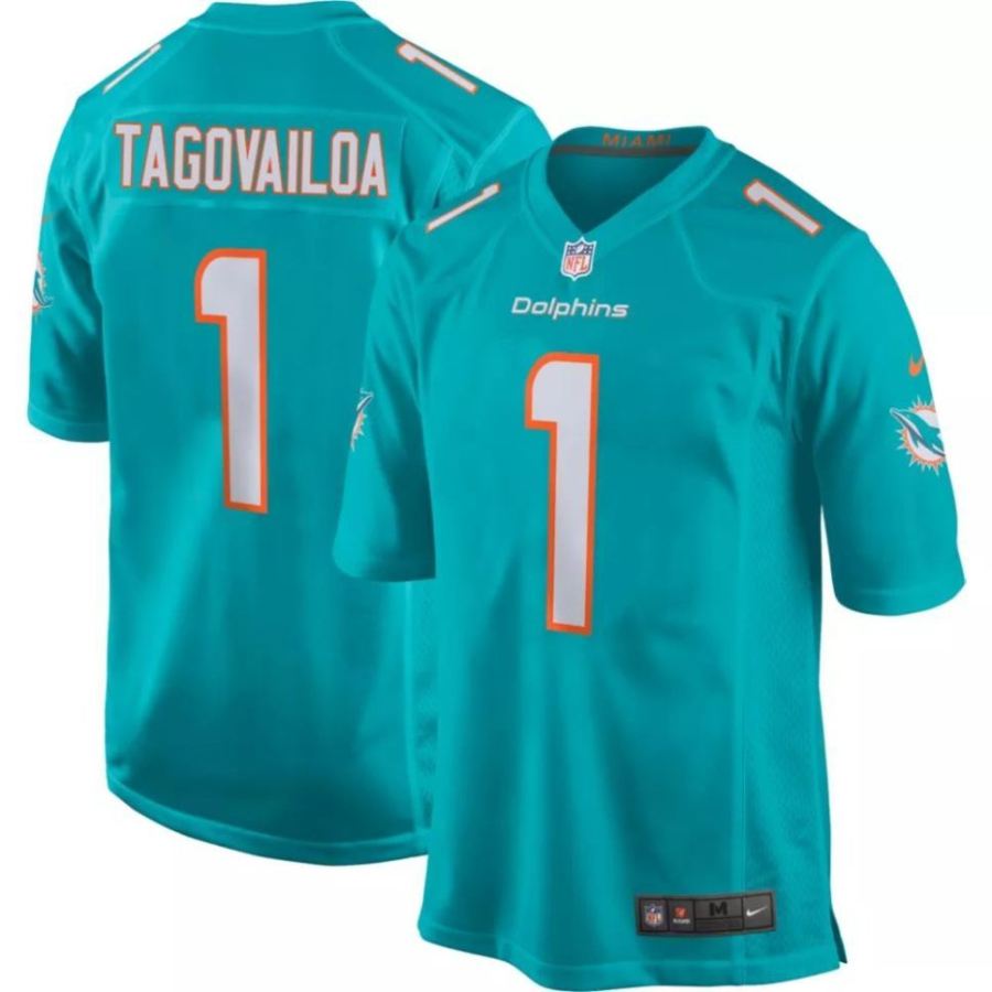 Nike Men's Miami Dolphins Tua Tagovailoa #1 Aqua Game Jersey