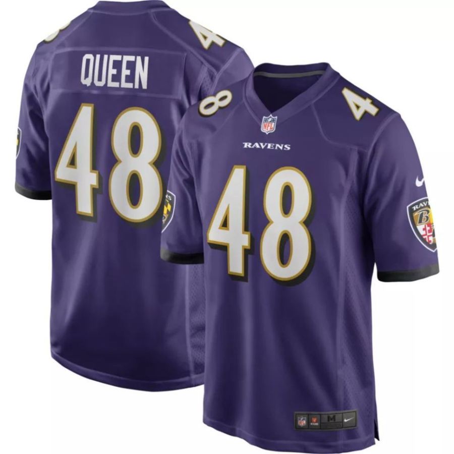 Nike Men's Baltimore Ravens Patrick Queen #48 Purple Game Jersey