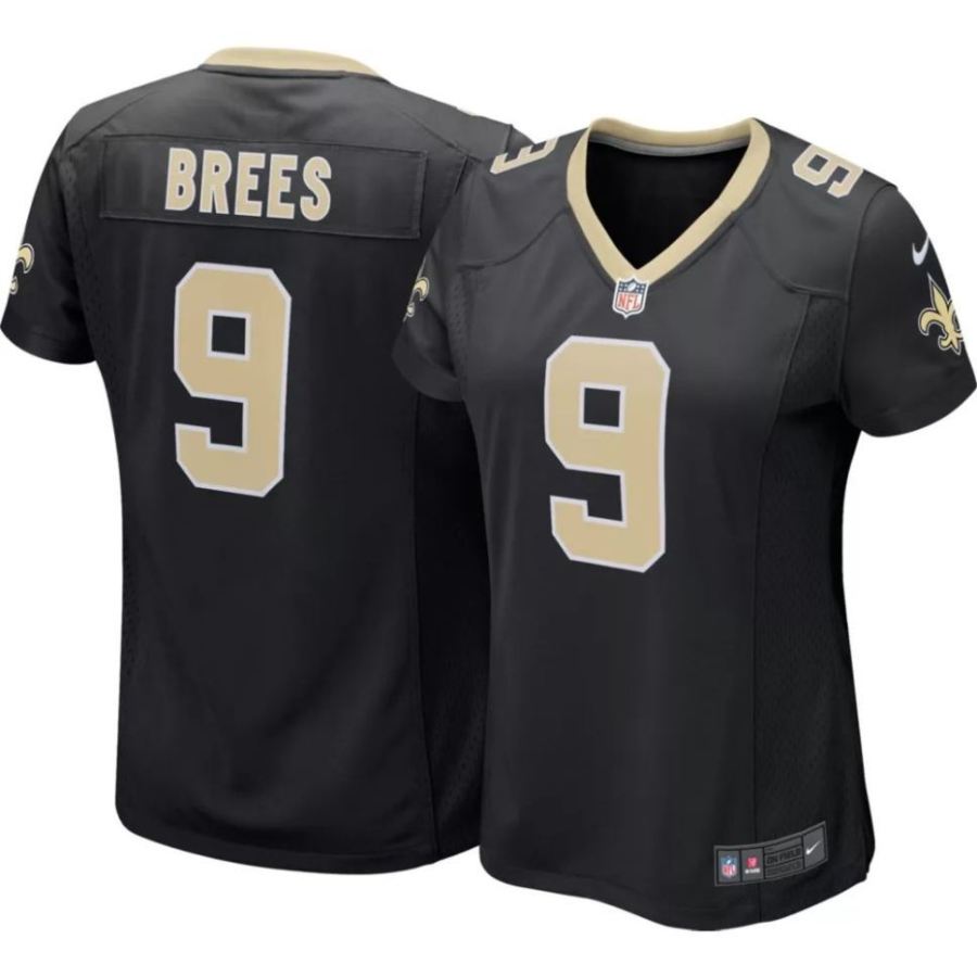 Nike Women's New Orleans Saints Drew Brees #9 Black Game Jersey