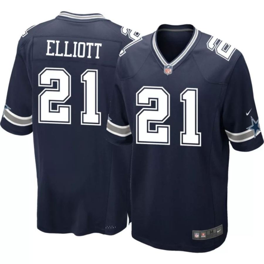 Nike Youth Dallas Cowboys Ezekiel Elliott #21 Navy Game Jersey