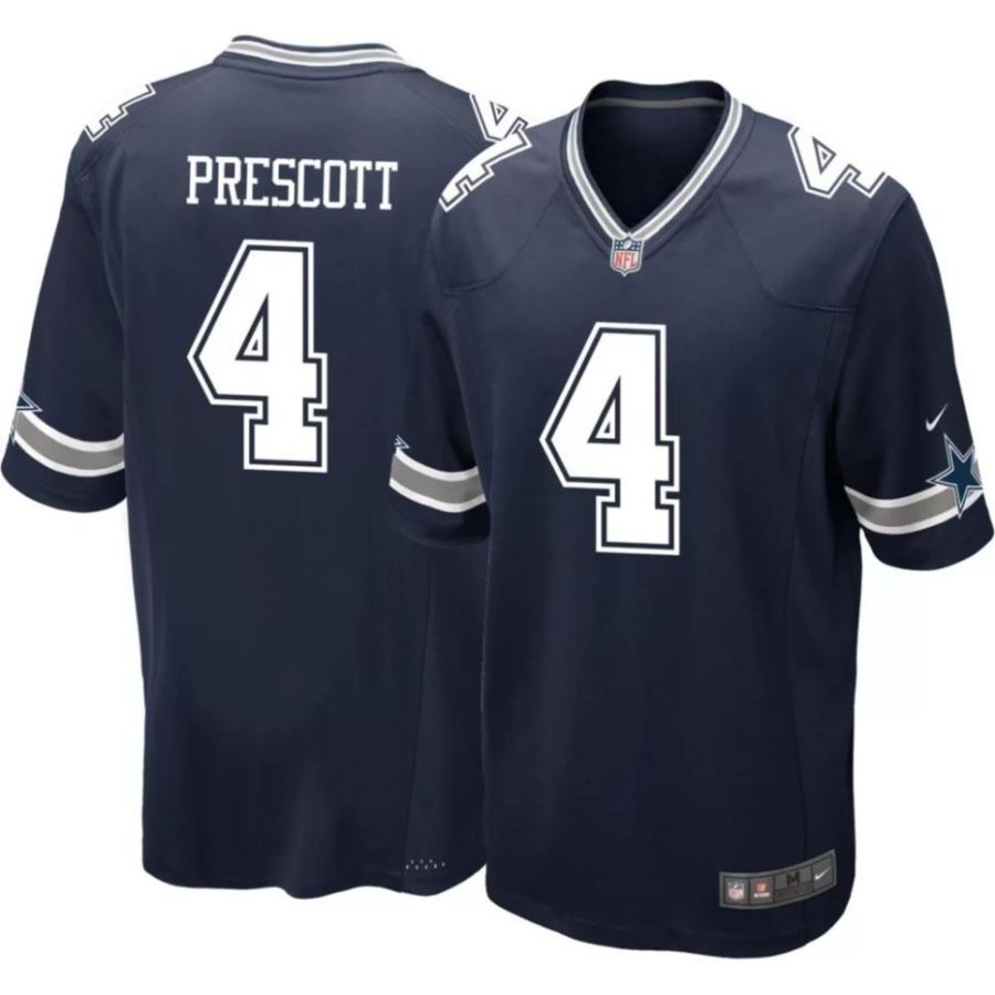 Nike Men's Dallas Cowboys Dak Prescott #4 Navy Game Jersey