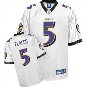 Reebok NFL Equipment Baltimore Ravens #5 Joe Flacco Youth White