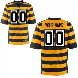 Nike Pittsburgh Steelers Customized Elite Throwback Jersey - Bla