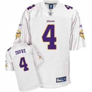 Reebok NFL Equipment Minnesota Vikings #4 Brett Favre Youth Whit