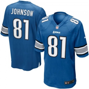 Nike Calvin Johnson Detroit Lions Game Jersey - Light Blue