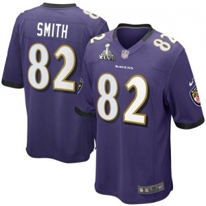 Nike Torrey Smith Baltimore Ravens Super Bowl XLVII Game Jersey