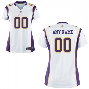 Nike Women's Minnesota Vikings Customized White-Purple Game Jers