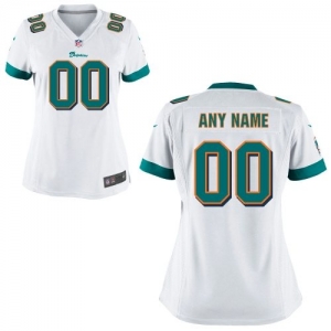 Nike Women's Miami Dolphins Customized White-Teal Game Jersey