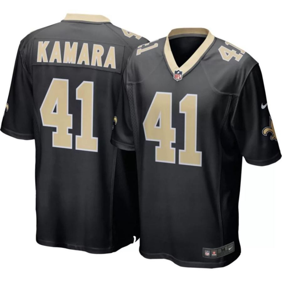 Nike Men's New Orleans Saints Alvin Kamara #41 Black Game Jersey