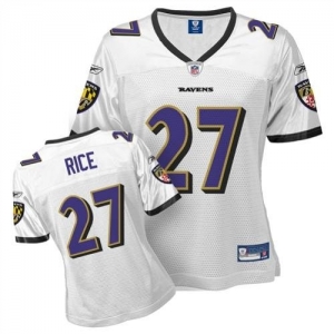 Reebok Baltimore Ravens Ray Rice Women's Replica Jersey - White