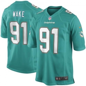 Nike Cameron Wake Miami Dolphins New 2013 Game Jersey - Aqua