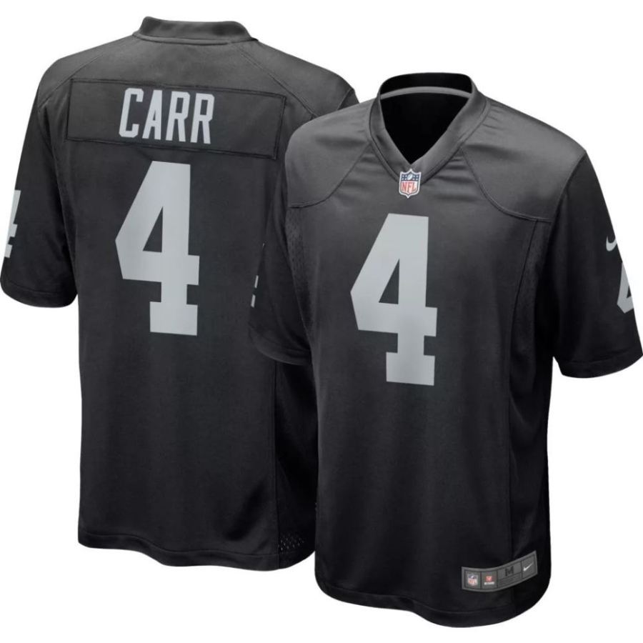 Nike Youth Las Vegas Raiders Derek Carr #4 Black Game Jersey