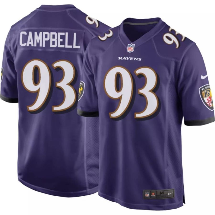 Nike Men's Baltimore Ravens Calais Campbell #93 Purple Game Jers