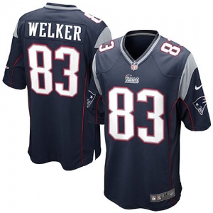 Nike Wes Welker New England Patriots Game Jersey - Navy Blue