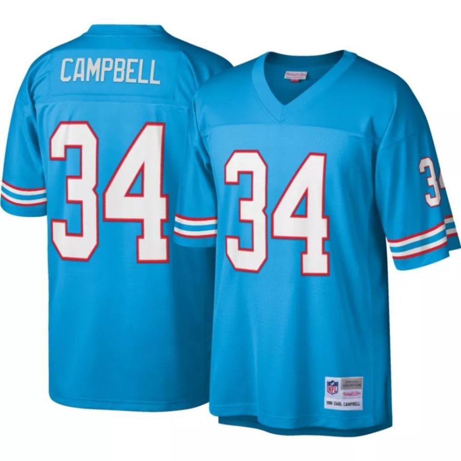 Mitchell & Ness Men's Houston Oilers Earl Campbell #34 Blue 1980