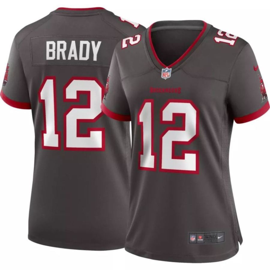 Nike Women's Tampa Bay Buccaneers Tom Brady #12 Pewter Game Jers