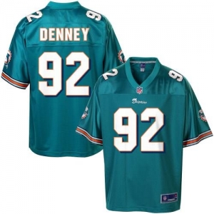 Pro Line Men's Miami Dolphins John Denney Team Color Jersey