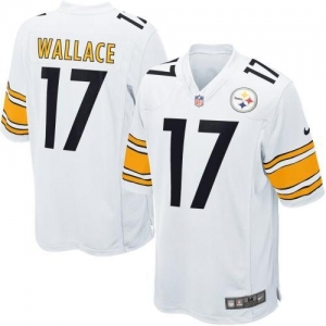 Men's Nike Pittsburgh Steelers Mike Wallace Game White Jersey