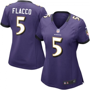 Nike Joe Flacco Baltimore Ravens Youth Girls Game Jersey - Purpl