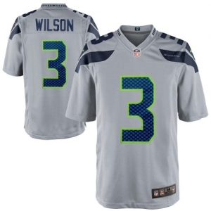 Nike Russell Wilson Seattle Seahawks Game Jersey - Gray