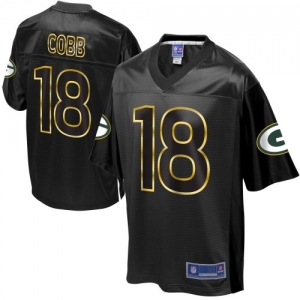 Pro Line Men's Green Bay Packers Randall Cobb Black Fashion Jers