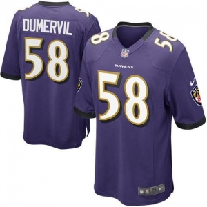 Nike Elvis Dumervil Baltimore Ravens Game Jersey - Purple