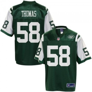 Pro Line Men's New York Jets Bryan Thomas Team Color Jersey