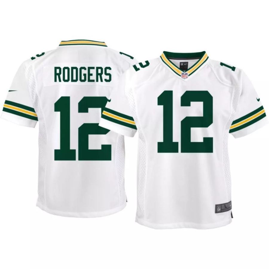 Nike Youth Green Bay Packers Aaron Rodgers #12 White Game Jersey