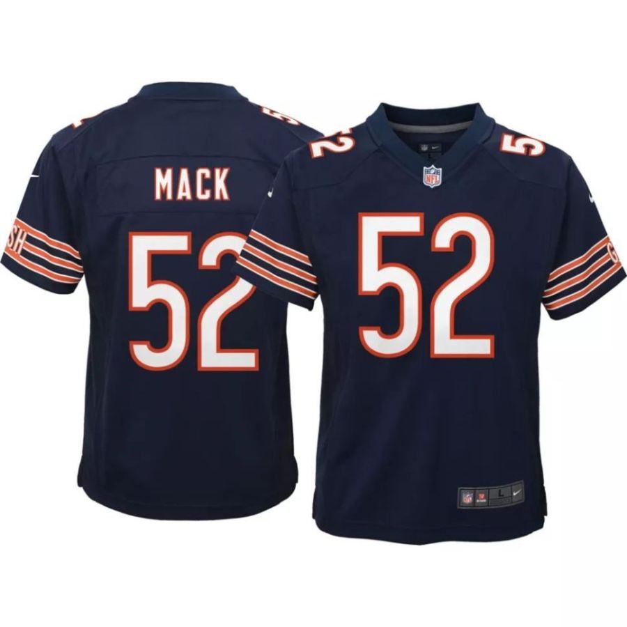 Nike Youth Chicago Bears Khalil Mack #52 Navy Game Jersey