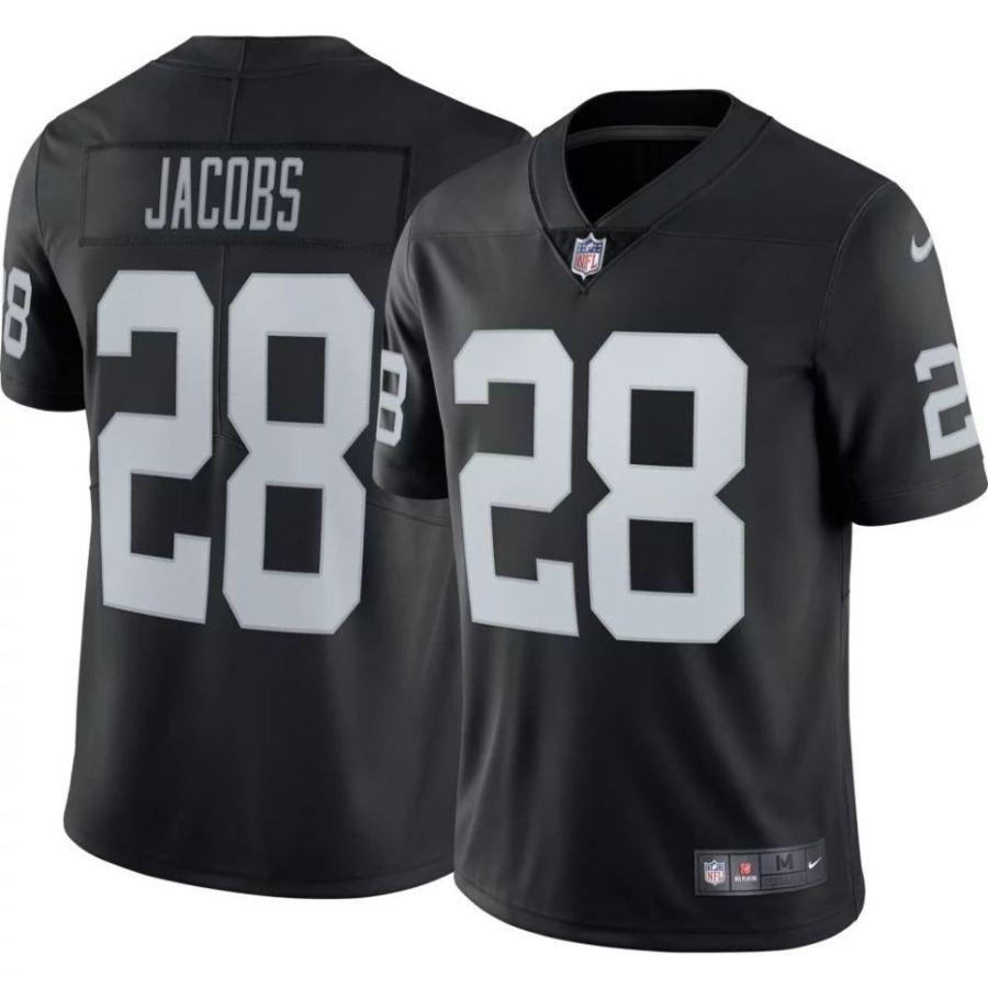 Nike Men's Las Vegas Raiders Josh Jacobs #28 Black Limited Jerse