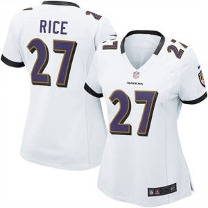 Nike Women's Baltimore Ravens Ray Rice Game White Jersey