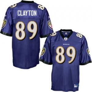 Reebok Baltimore Ravens #89 Mark Clayton Purple Replica Jersey