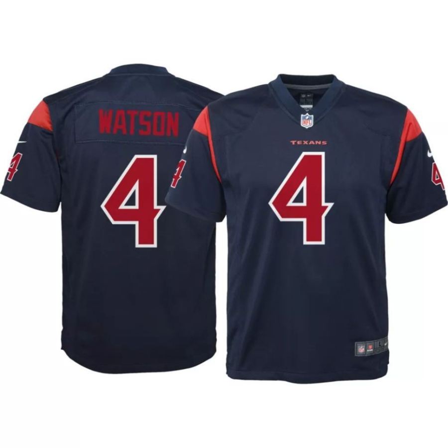 Nike Youth Houston Texans Deshaun Watson #4 Navy Game Jersey