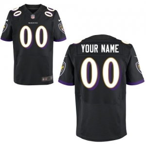 Nike Baltimore Ravens Customized Elite Alternate Jersey - Black