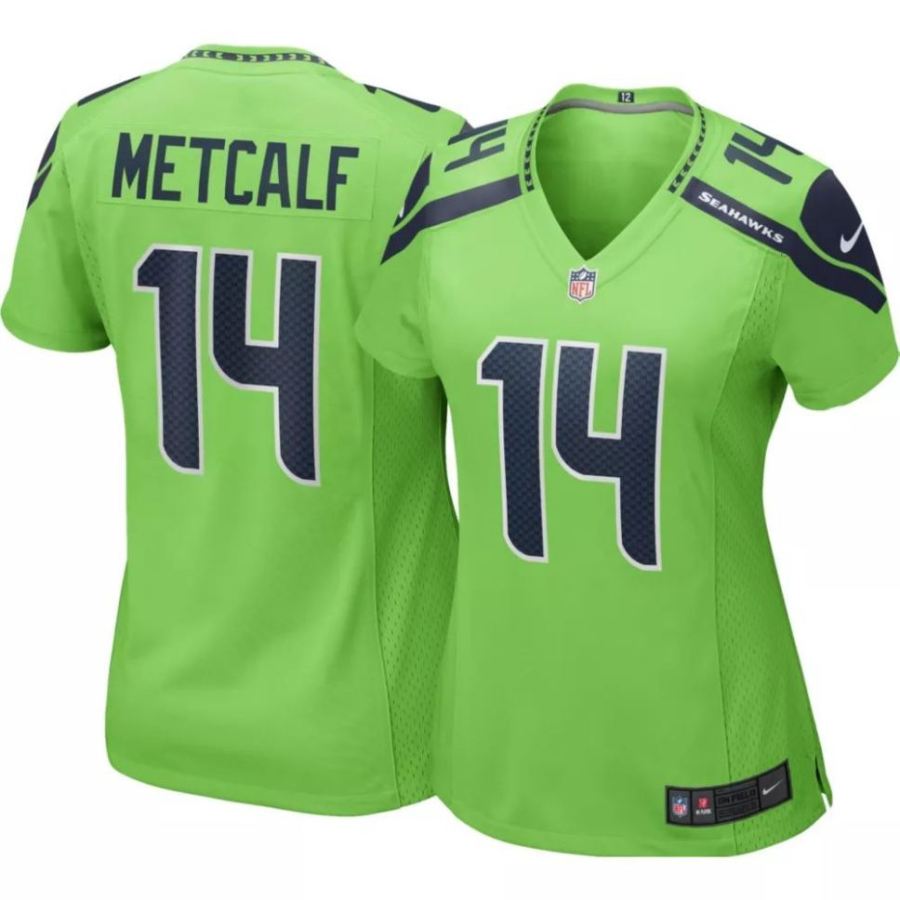 Nike Women's Seattle Seahawks D.K. Metcalf #14 Turbo Green Game