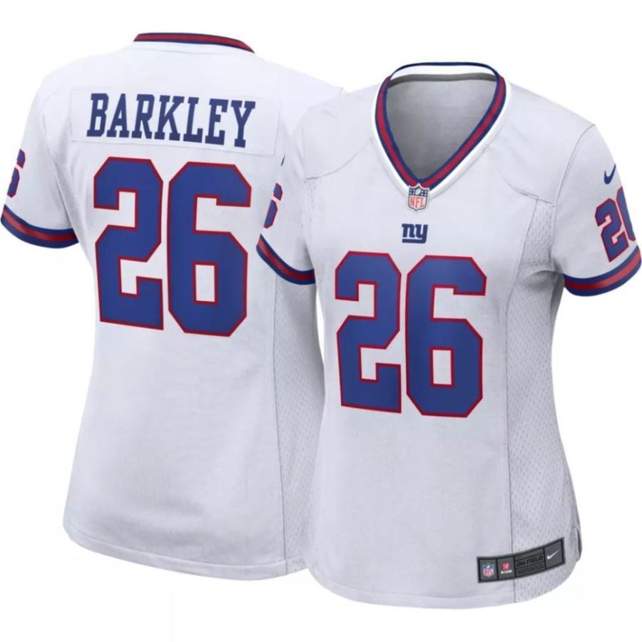 Nike Women's New York Giants Saquon Barkley #26 White Game Jerse