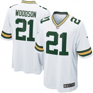 Nike Green Bay Packers Charles Woodson Game White Jersey