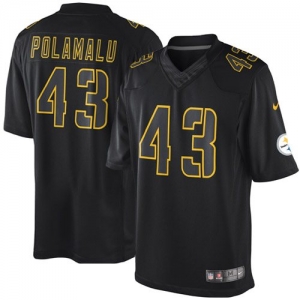 Nike Troy Polamalu Pittsburgh Steelers Impact Twill Jersey - Bla