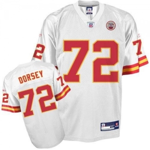 Reebok Kansas City Chiefs Glenn Dorsey Replica White Jersey