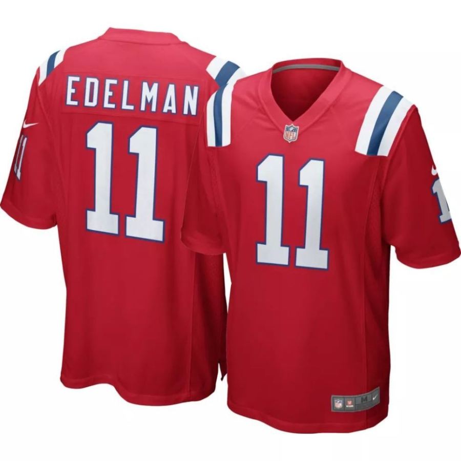 Nike Men's New England Patriots Julian Edelman #11 Red Game Jers