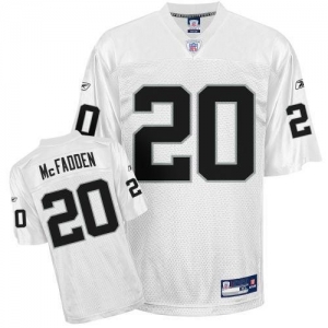 Reebok Oakland Raiders #20 Darren McFadden White Replica Jersey