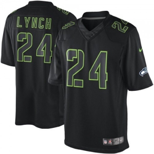 Nike Marshawn Lynch Seattle Seahawks Impact Twill Jersey - Black