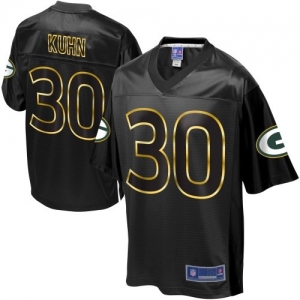 Pro Line Men's Green Bay Packers John Kuhn Black Fashion Jersey