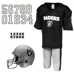 Oakland Raiders Youth Black Deluxe Team Uniform Set