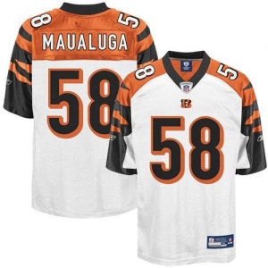 Reebok Rey Maualuga Cincinnati Bengals Replica Jersey - White